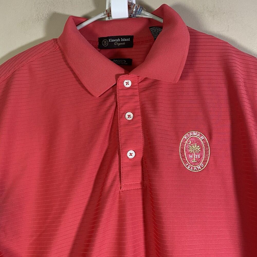 Vintage Kiawah Island Originals  Red Golf Polo Shirt Mens Large Driway